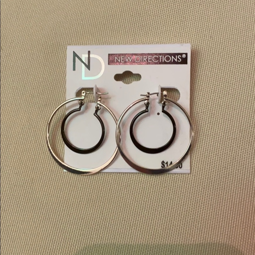 New Directions silver and black hoops